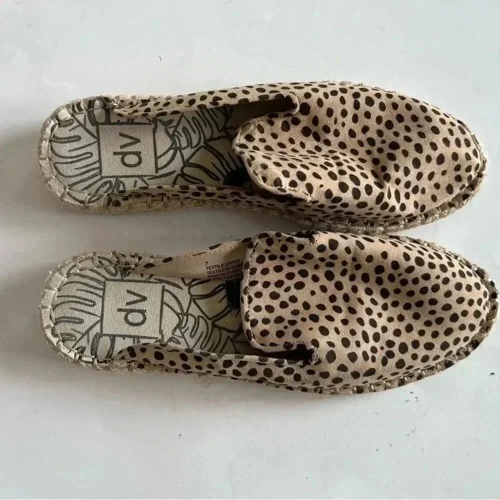 DV Dolce Vita Elaine Leopard Espadrille Slip on Mule size 7
